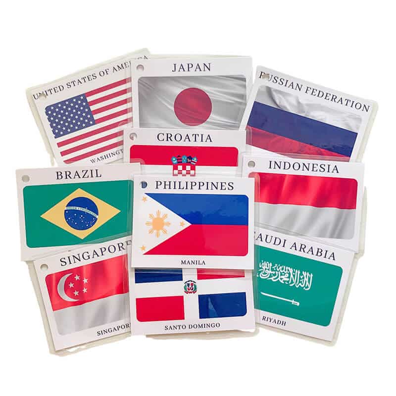Flags Countries with Capital Back-to-Back Print Laminated Small Flash Cards for Toddlers - Image 4
