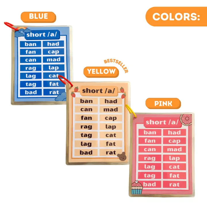 25pcs Big Vocabulary Word Flash Cards Preschool - Vowels, Blend Words, Digraphs, Matching Words - Image 4